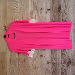 Natori Size Small Hot Pink Enchanted Wrap with Lace NWT